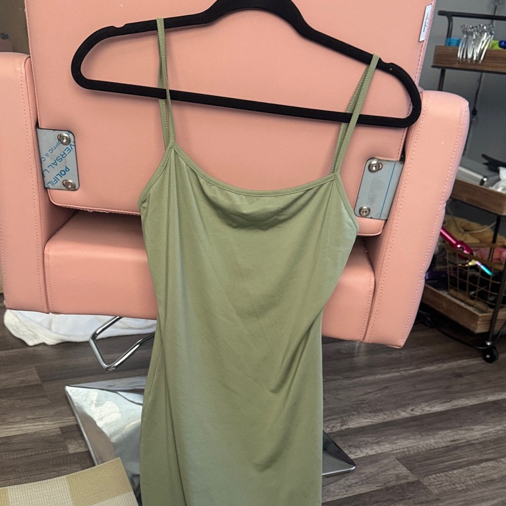 Green Spaghetti Strap Dress